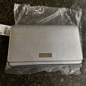Kate Spade Metallic Silver Clutch